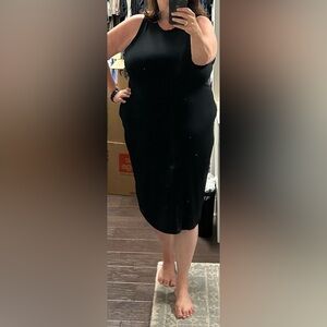 Macy’s black rib knit midi tank dress - 2X